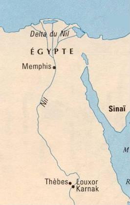 Carte de l'Egypte